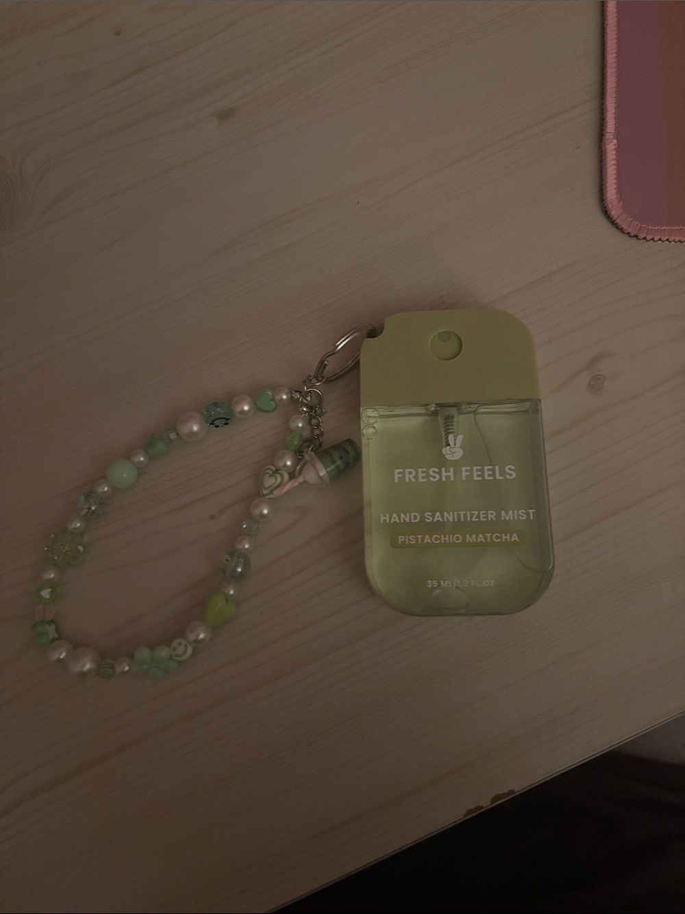 Fresh Feels Hand Sanitizer Spray - Pistachio Matcha with Beaded Strap